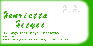 henrietta hetyei business card